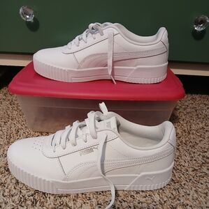 Puma Classic White Leather Carina Sneakers
